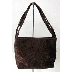 Valerie Stevens Mini Bag Vintage Brown Velvet Paisley Imprint Purse Made Italy